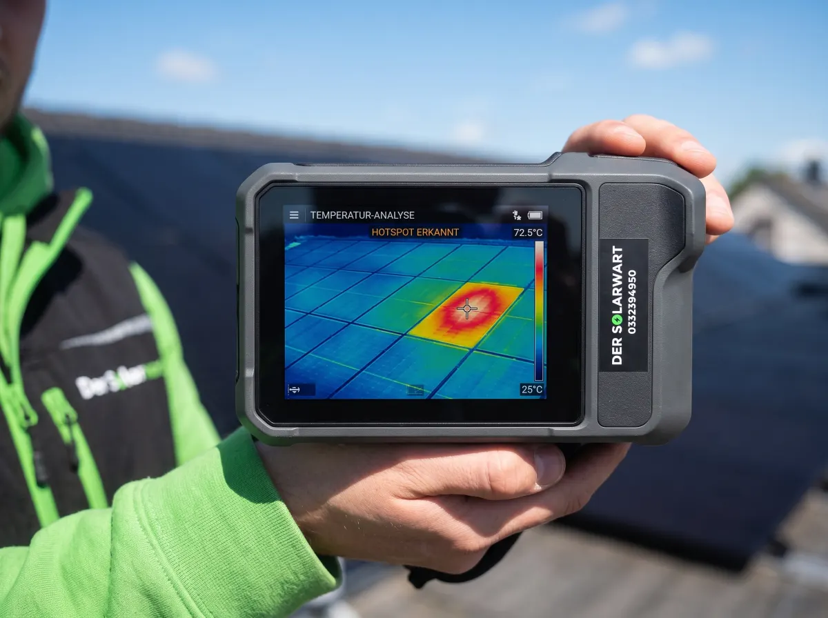 Wärmebildkamera erkennt Hotspot an PV-Modulen